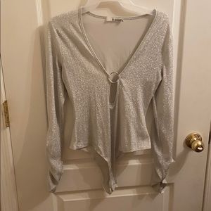 Sliver glittery onesie